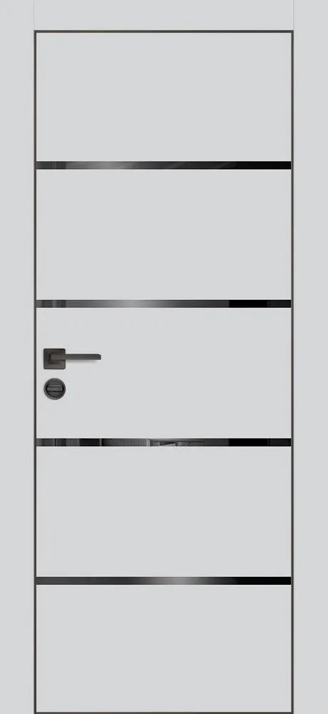 Фото Межкомнатная дверь PX-17 черная кромка с 4-х ст. Сапфир матовый
